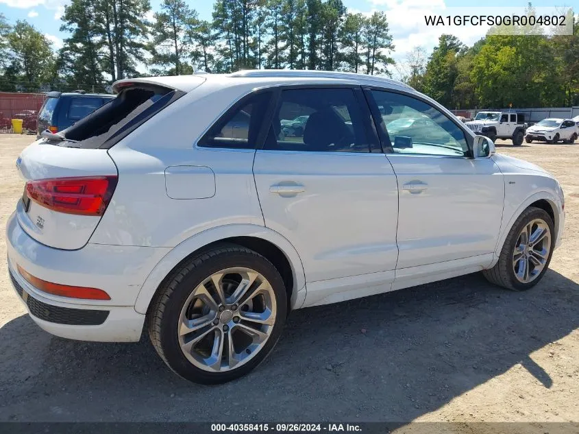 2016 Audi Q3 2.0T Premium Plus VIN: WA1GFCFS0GR004802 Lot: 40358415