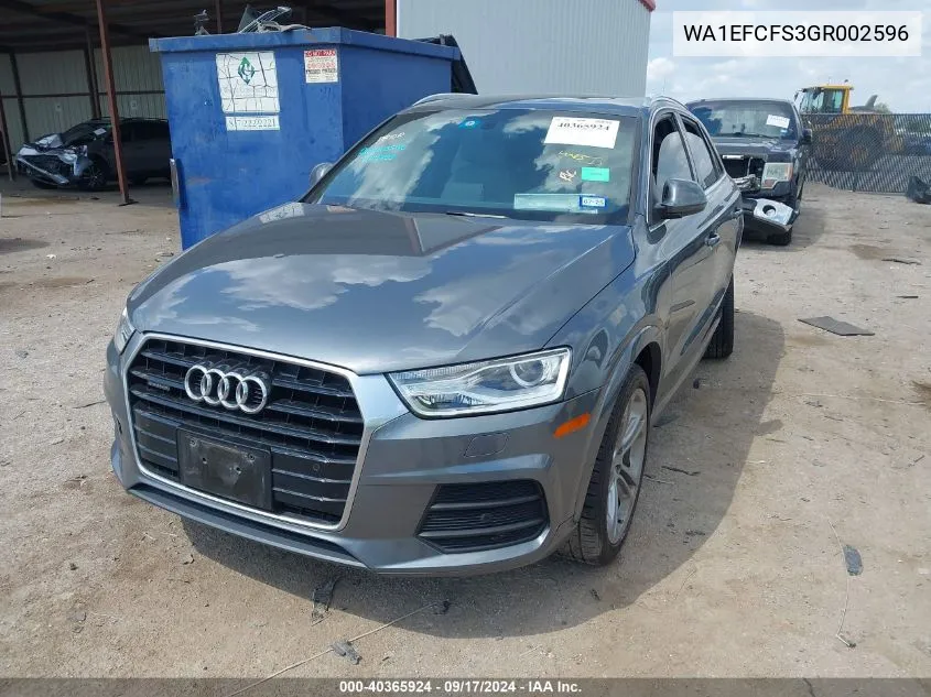 WA1EFCFS3GR002596 2016 Audi Q3 2.0T Premium Plus