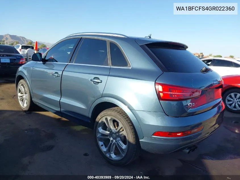 WA1BFCFS4GR022360 2016 Audi Q3 2.0T Premium Plus