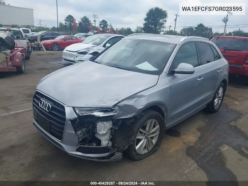 2016 Audi Q3 2.0T Premium Plus VIN: WA1EFCFS7GR023595 Lot: 40429287