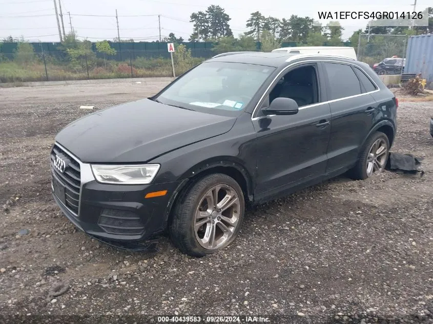 2016 Audi Q3 2.0T Premium Plus VIN: WA1EFCFS4GR014126 Lot: 40439583