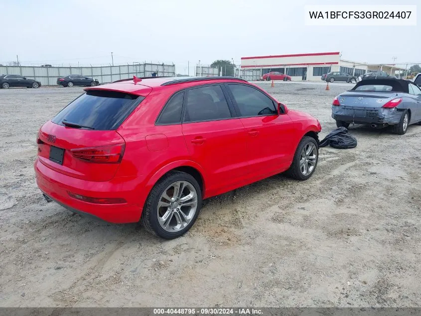 2016 Audi Q3 2.0T Premium Plus VIN: WA1BFCFS3GR024407 Lot: 40448795