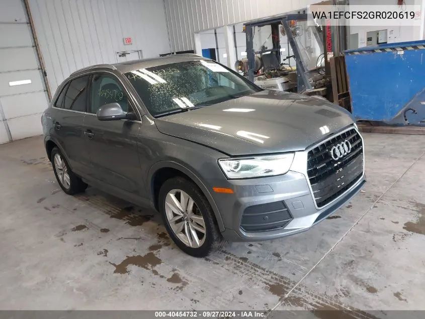 WA1EFCFS2GR020619 2016 Audi Q3 2.0T Premium Plus