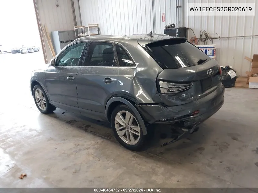 2016 Audi Q3 2.0T Premium Plus VIN: WA1EFCFS2GR020619 Lot: 40454732