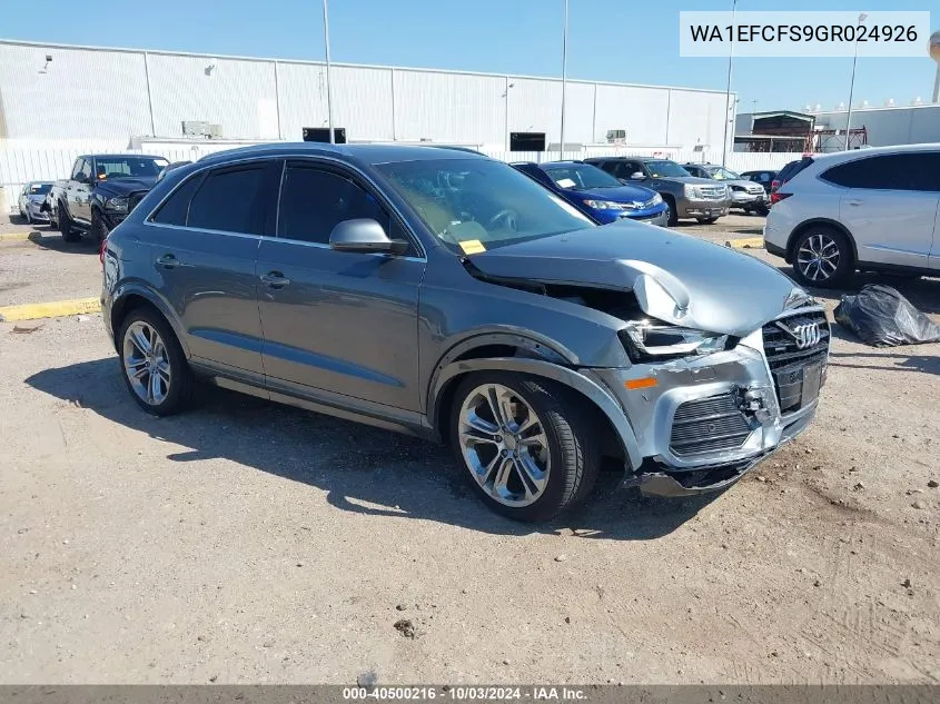 2016 Audi Q3 2.0T Premium Plus VIN: WA1EFCFS9GR024926 Lot: 40500216