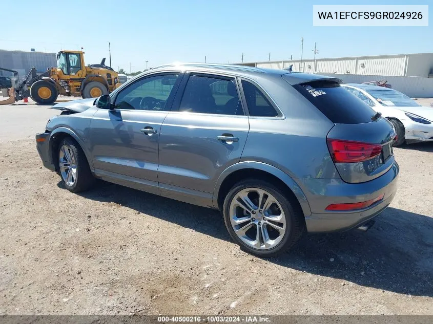 2016 Audi Q3 2.0T Premium Plus VIN: WA1EFCFS9GR024926 Lot: 40500216