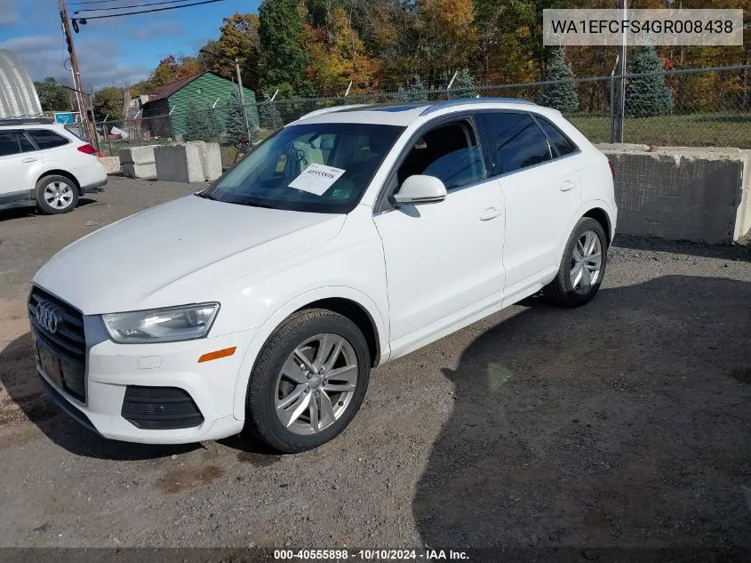 2016 Audi Q3 2.0T Premium Plus VIN: WA1EFCFS4GR008438 Lot: 40555898