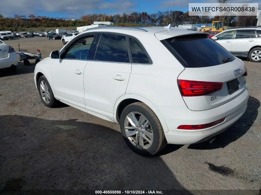 2016 Audi Q3 2.0T Premium Plus VIN: WA1EFCFS4GR008438 Lot: 40555898