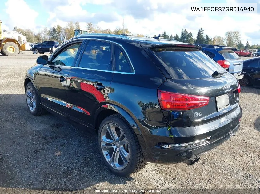 2016 Audi Q3 2.0T Premium Plus VIN: WA1EFCFS7GR016940 Lot: 40600507