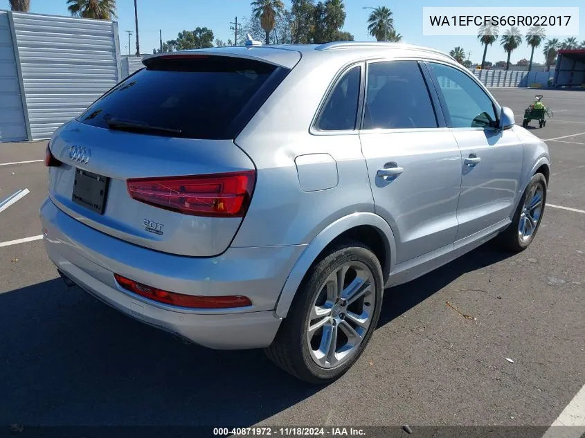 2016 Audi Q3 2.0T Premium Plus VIN: WA1EFCFS6GR022017 Lot: 40871972