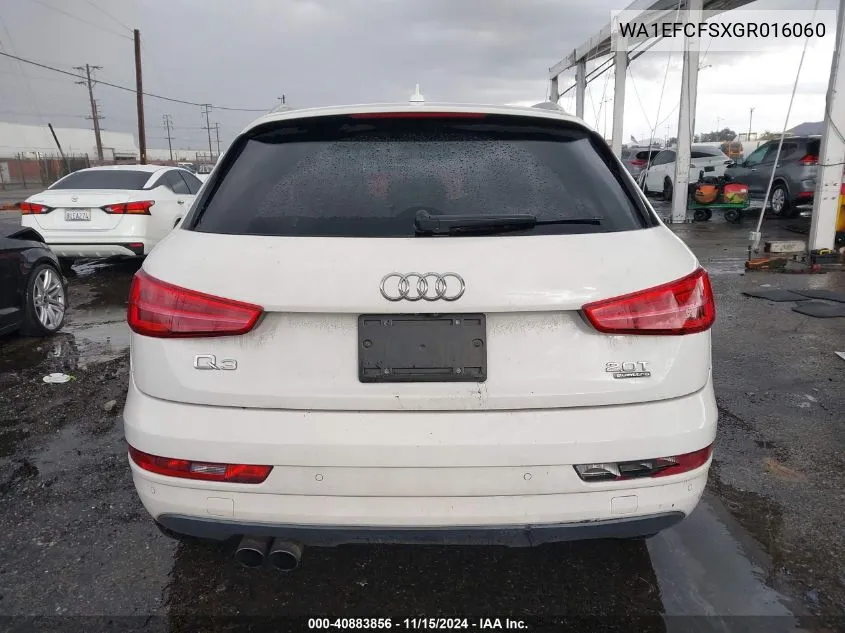 2016 Audi Q3 2.0T Premium Plus VIN: WA1EFCFSXGR016060 Lot: 40883856