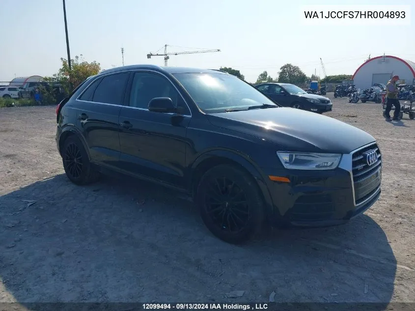 2017 Audi Q3 VIN: WA1JCCFS7HR004893 Lot: 12099494