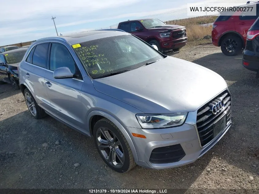 2017 Audi Q3 VIN: WA1JCCFS9HR000277 Lot: 12131379