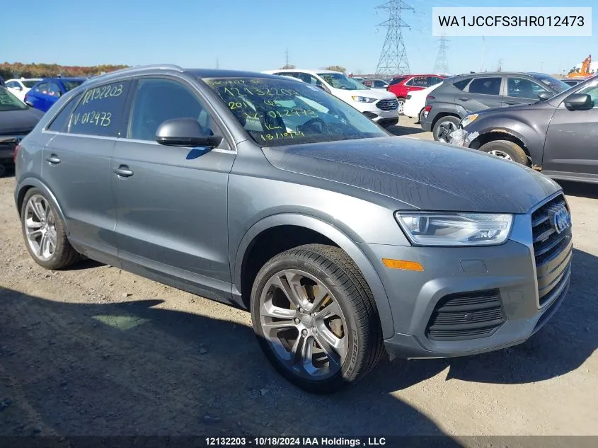 2017 Audi Q3 VIN: WA1JCCFS3HR012473 Lot: 12132203