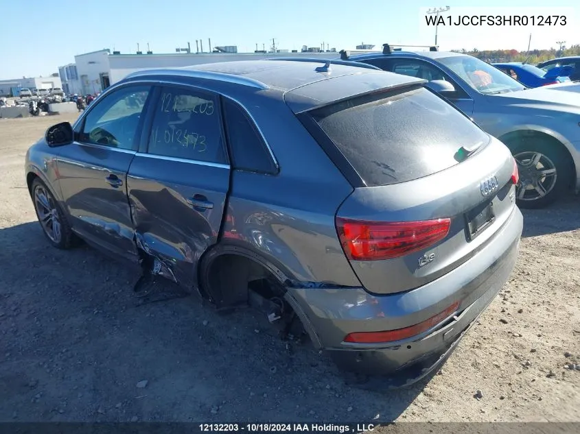 2017 Audi Q3 VIN: WA1JCCFS3HR012473 Lot: 12132203