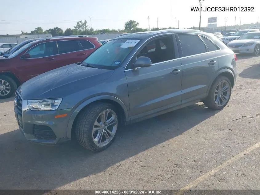 2017 Audi Q3 2.0T Premium VIN: WA1JCCFS3HR012392 Lot: 40014225