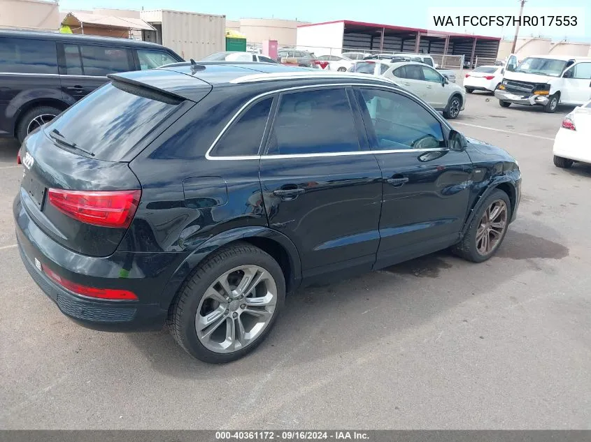 2017 Audi Q3 2.0T Premium VIN: WA1FCCFS7HR017553 Lot: 40361172