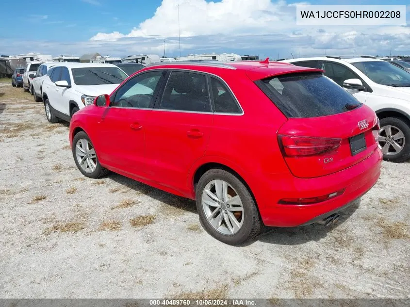 2017 Audi Q3 Premium Plus VIN: WA1JCCFS0HR002208 Lot: 40489760