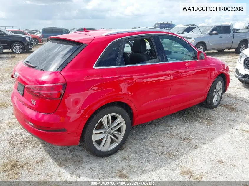 2017 Audi Q3 Premium Plus VIN: WA1JCCFS0HR002208 Lot: 40489760