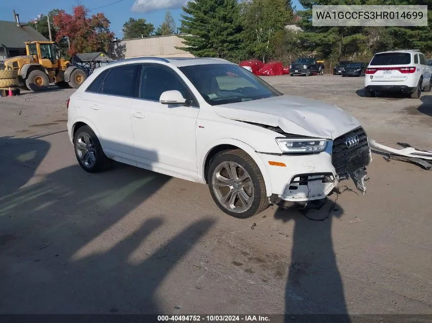 2017 Audi Q3 2.0T Premium VIN: WA1GCCFS3HR014699 Lot: 40494752