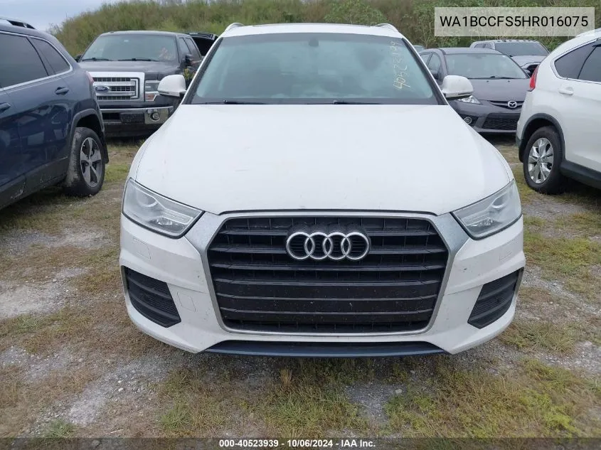 2017 Audi Q3 Premium VIN: WA1BCCFS5HR016075 Lot: 40523939