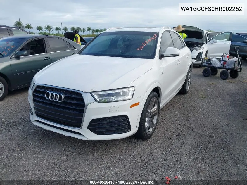 2017 Audi Q3 Prestige VIN: WA1GCCFS0HR002252 Lot: 40526413