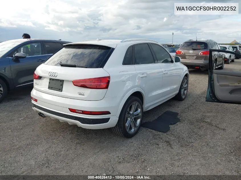 2017 Audi Q3 Prestige VIN: WA1GCCFS0HR002252 Lot: 40526413