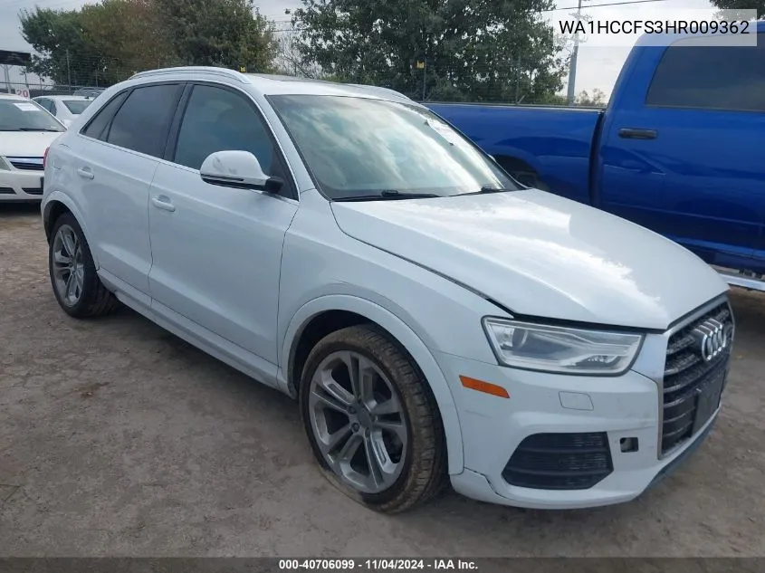 2017 Audi Q3 Premium Plus VIN: WA1HCCFS3HR009362 Lot: 40706099