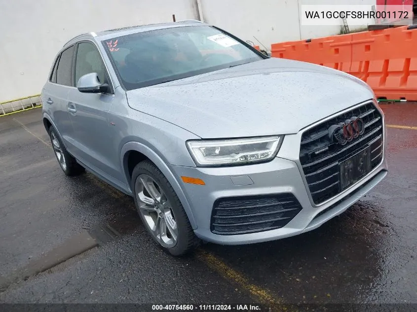 2017 Audi Q3 2.0T Premium VIN: WA1GCCFS8HR001172 Lot: 40754560