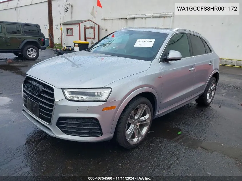 2017 Audi Q3 2.0T Premium VIN: WA1GCCFS8HR001172 Lot: 40754560