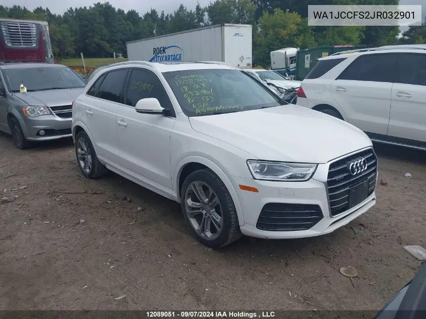 2018 Audi Q3 VIN: WA1JCCFS2JR032901 Lot: 12089051