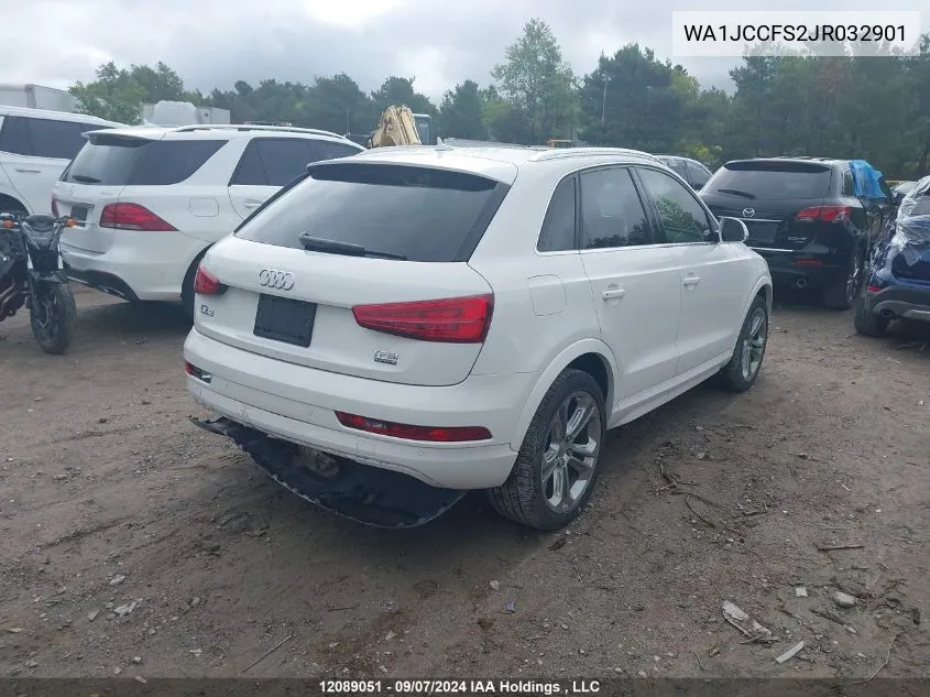 2018 Audi Q3 VIN: WA1JCCFS2JR032901 Lot: 12089051