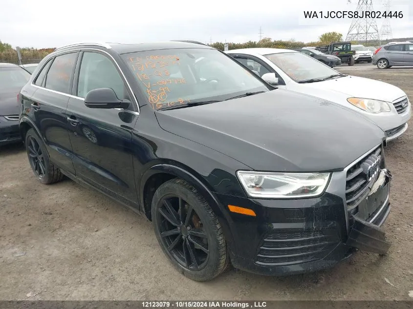 2018 Audi Q3 VIN: WA1JCCFS8JR024446 Lot: 12123079