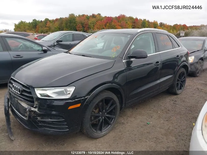 2018 Audi Q3 VIN: WA1JCCFS8JR024446 Lot: 12123079