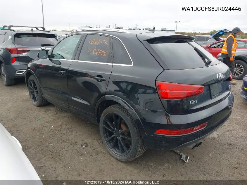 2018 Audi Q3 VIN: WA1JCCFS8JR024446 Lot: 12123079