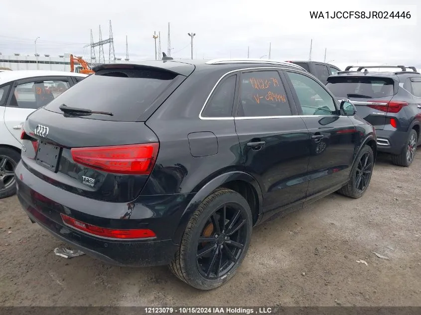 2018 Audi Q3 VIN: WA1JCCFS8JR024446 Lot: 12123079