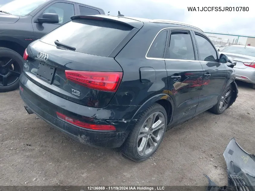 2018 Audi Q3 VIN: WA1JCCFS5JR010780 Lot: 12136869