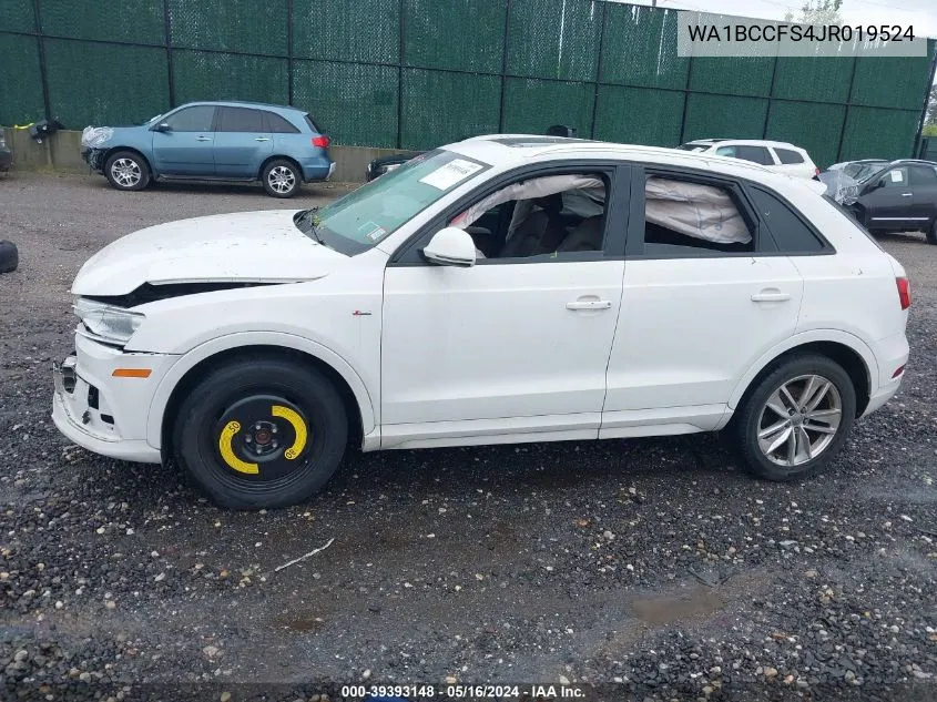 2018 Audi Q3 2.0T Premium/2.0T Sport Premium VIN: WA1BCCFS4JR019524 Lot: 39393148