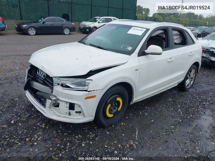 2018 Audi Q3 2.0T Premium/2.0T Sport Premium VIN: WA1BCCFS4JR019524 Lot: 39393148