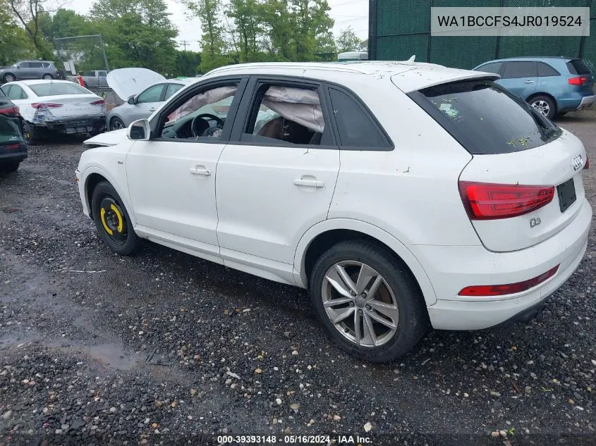 2018 Audi Q3 2.0T Premium/2.0T Sport Premium VIN: WA1BCCFS4JR019524 Lot: 39393148