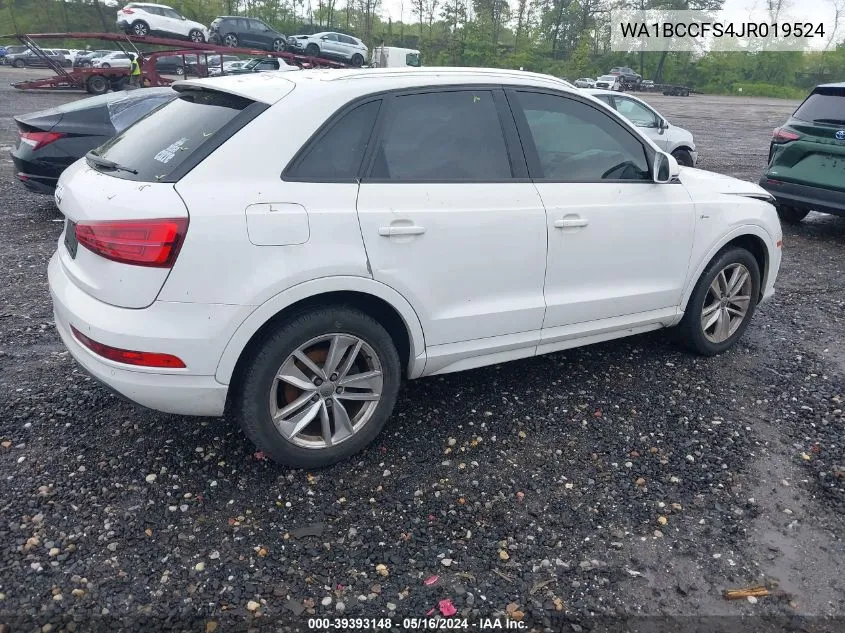 2018 Audi Q3 2.0T Premium/2.0T Sport Premium VIN: WA1BCCFS4JR019524 Lot: 39393148