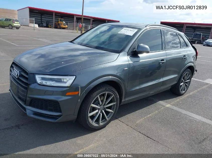 2018 Audi Q3 2.0T Premium/2.0T Sport Premium VIN: WA1JCCFS0JR012839 Lot: 39557022