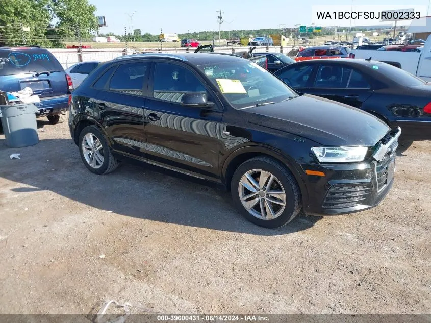 WA1BCCFS0JR002333 2018 Audi Q3 2.0T Premium/2.0T Sport Premium