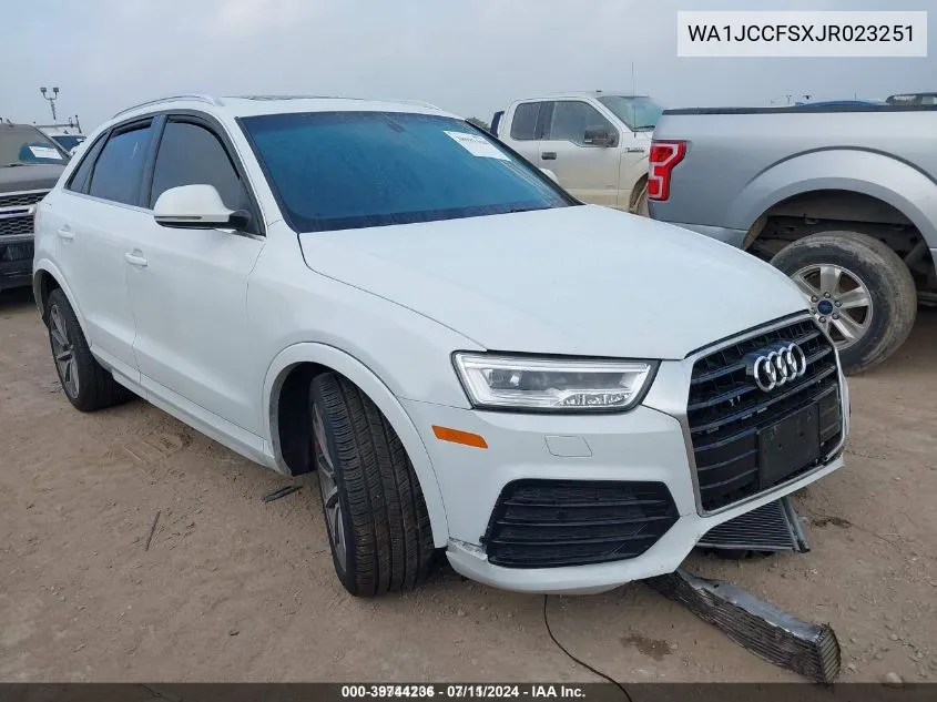 2018 Audi Q3 2.0T Premium/2.0T Sport Premium VIN: WA1JCCFSXJR023251 Lot: 39744236