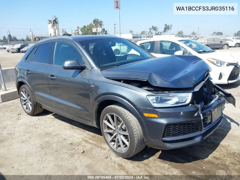 2018 Audi Q3 2.0T Premium/2.0T Sport Premium VIN: WA1BCCFS3JR035116 Lot: 39785485