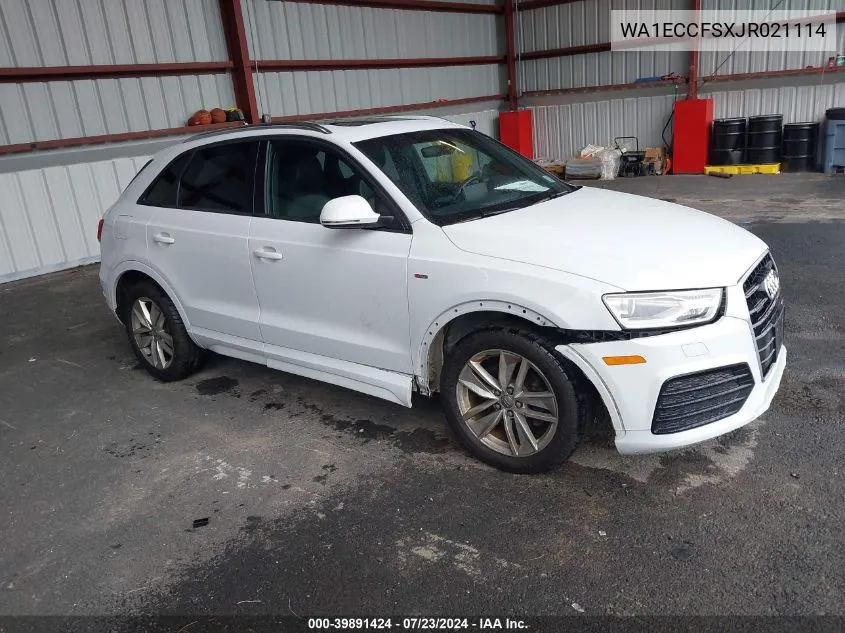 WA1ECCFSXJR021114 2018 Audi Q3 2.0T Premium/2.0T Sport Premium