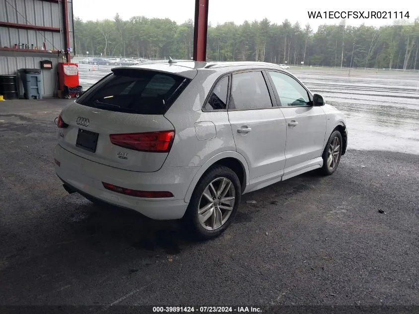 WA1ECCFSXJR021114 2018 Audi Q3 2.0T Premium/2.0T Sport Premium