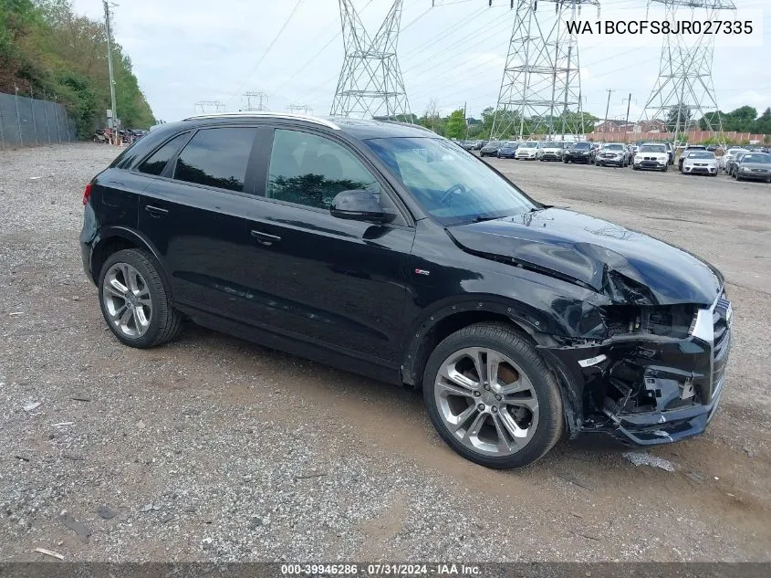 2018 Audi Q3 2.0T Premium/2.0T Sport Premium VIN: WA1BCCFS8JR027335 Lot: 39946286