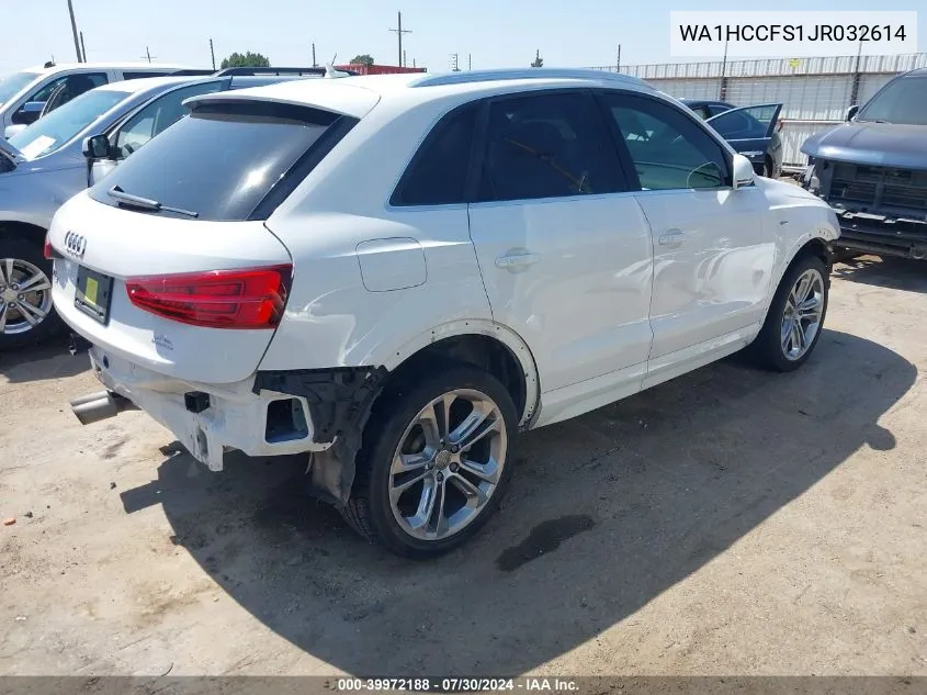 2018 Audi Q3 2.0T Sport Premium VIN: WA1HCCFS1JR032614 Lot: 39972188