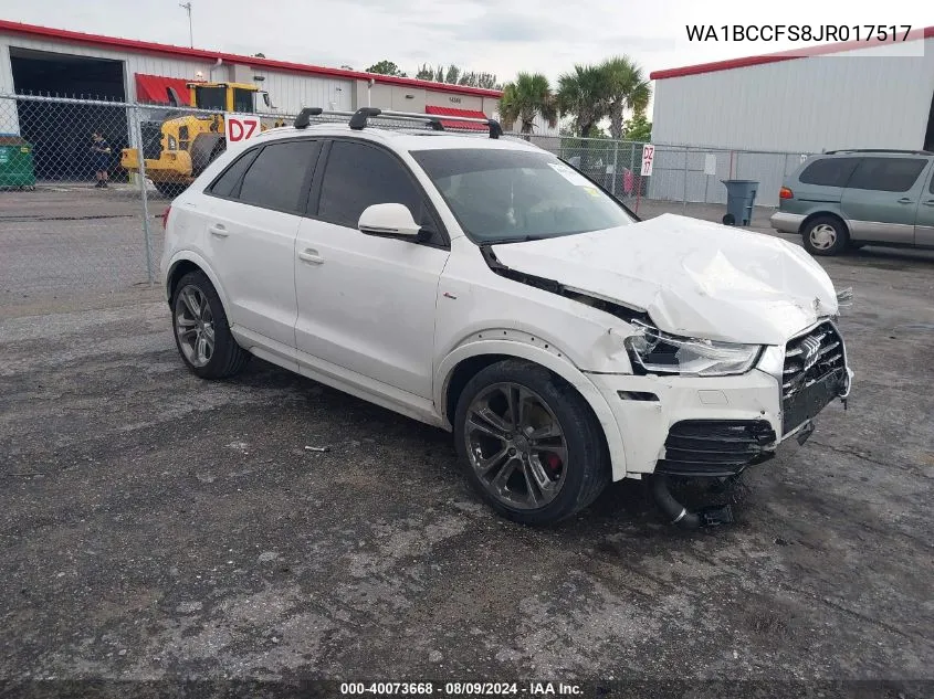 2018 Audi Q3 2.0T Premium/2.0T Sport Premium VIN: WA1BCCFS8JR017517 Lot: 40073668